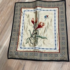 Vintage Asian embroidered silk textile